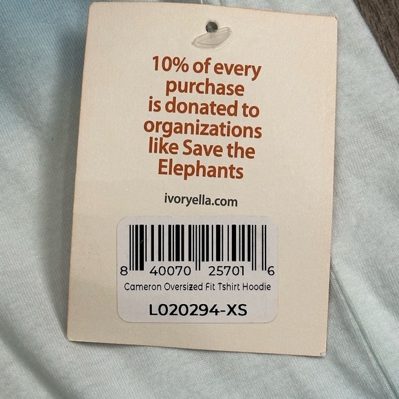 Women’s Ivory Ella XS 0 - 2 Hoodie Sweatshirt T-Shirt Hooded Ombre Blue NWT - Picture 9 of 10